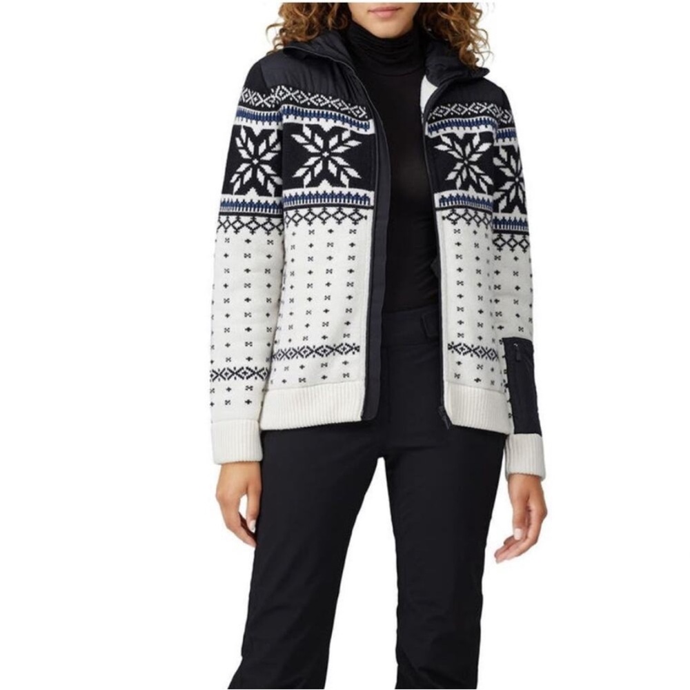 Aztech Mountain Women's size small Aspen Flake Sweater Coat Ivory Black